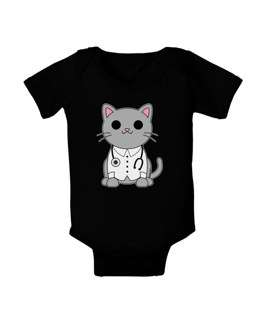 Dr Cat MD - Cute Cat Design Baby Romper Bodysuit Dark by TooLoud-Baby Romper-TooLoud-Black-06-Months-Davson Sales