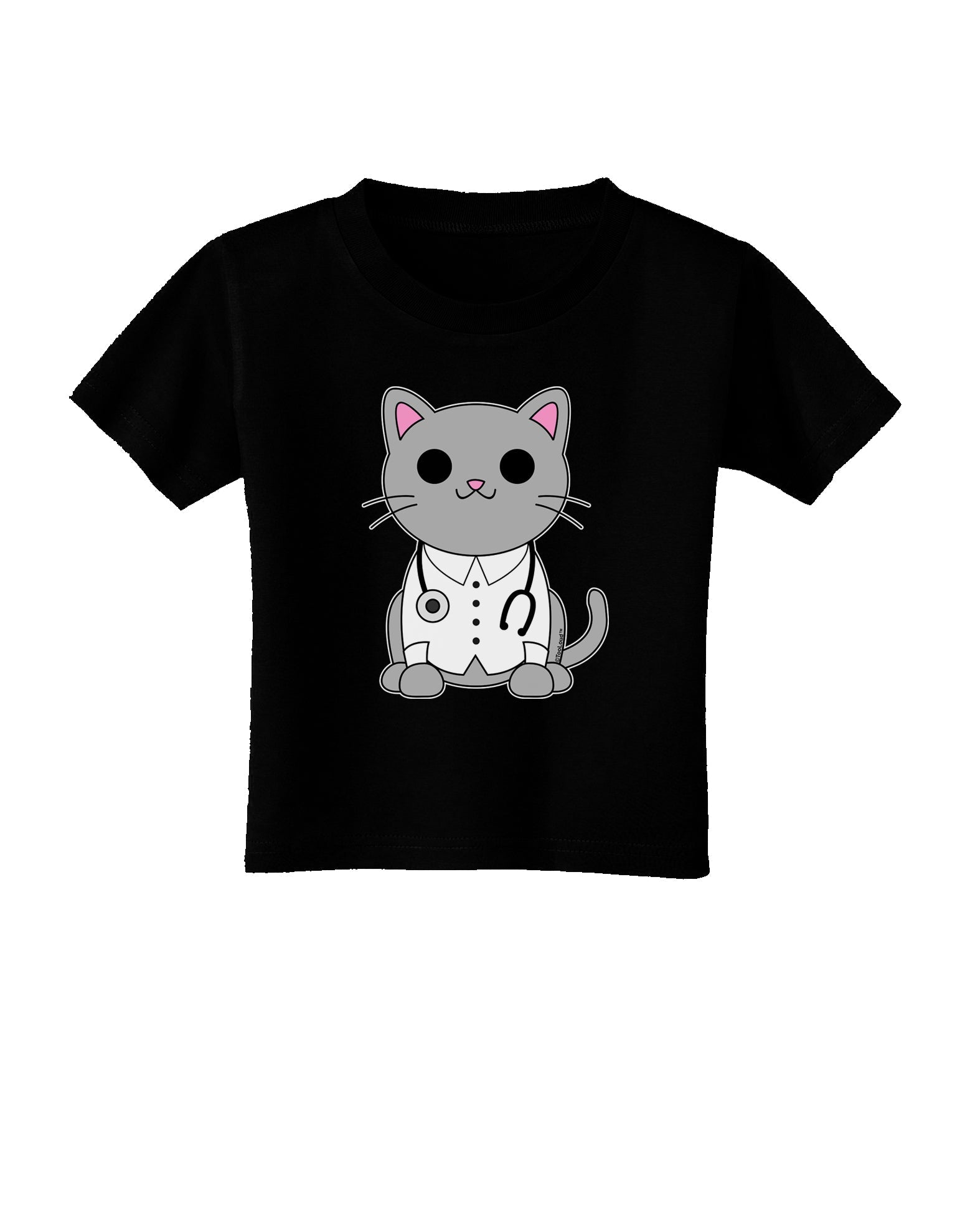 Dr Cat MD - Cute Cat Design Toddler T-Shirt Dark by TooLoud-Toddler T-Shirt-TooLoud-Black-2T-Davson Sales
