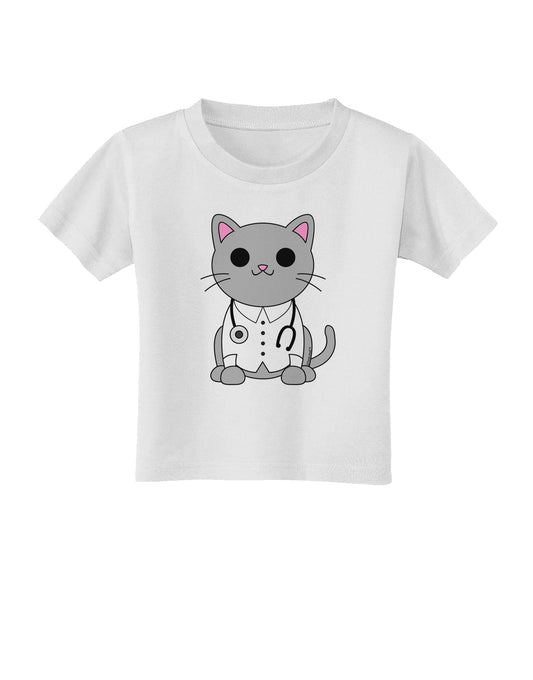 Dr Cat MD - Cute Cat Design Toddler T-Shirt by TooLoud-Toddler T-Shirt-TooLoud-White-2T-Davson Sales