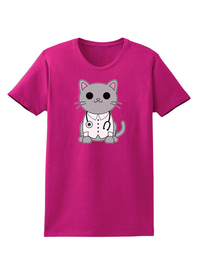 Dr Cat MD - Cute Cat Design Womens Dark T-Shirt by TooLoud-Womens T-Shirt-TooLoud-Hot-Pink-Small-Davson Sales