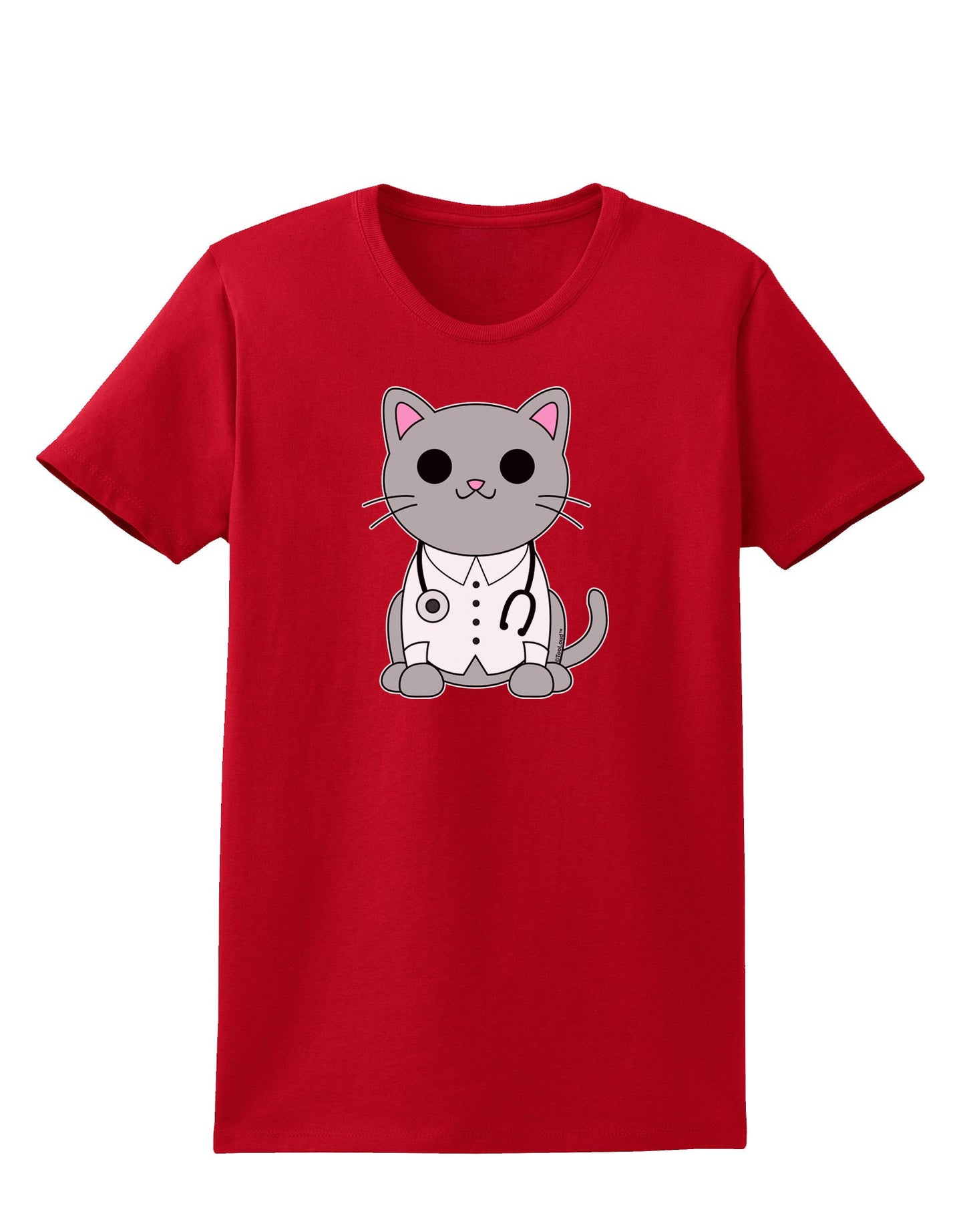 Dr Cat MD - Cute Cat Design Womens Dark T-Shirt by TooLoud-Womens T-Shirt-TooLoud-Red-X-Small-Davson Sales