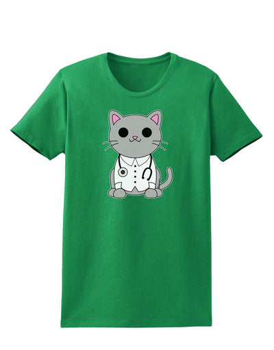 Dr Cat MD - Cute Cat Design Womens Dark T-Shirt by TooLoud-Womens T-Shirt-TooLoud-Kelly-Green-X-Small-Davson Sales