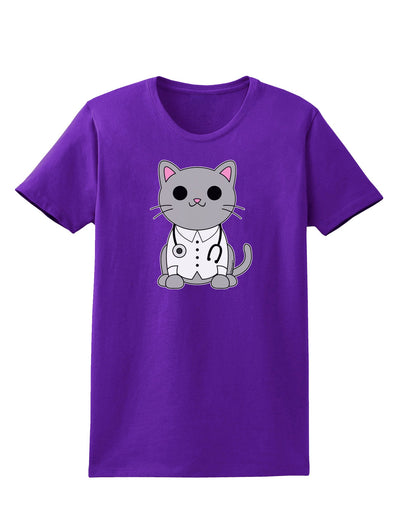 Dr Cat MD - Cute Cat Design Womens Dark T-Shirt by TooLoud-Womens T-Shirt-TooLoud-Purple-X-Small-Davson Sales