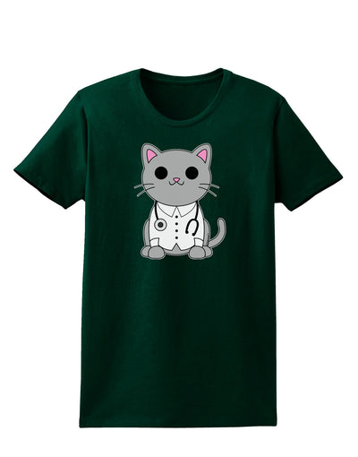 Dr Cat MD - Cute Cat Design Womens Dark T-Shirt by TooLoud-Womens T-Shirt-TooLoud-Forest-Green-Small-Davson Sales