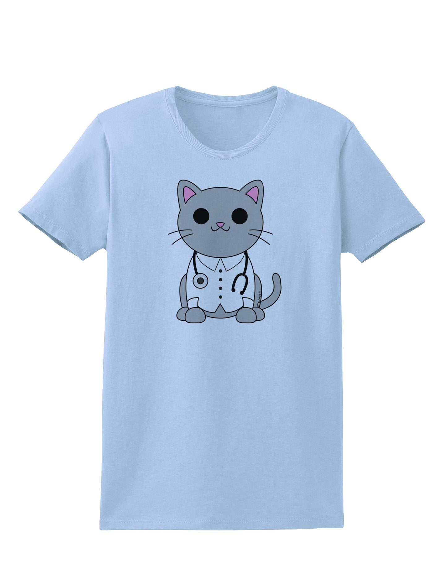 Dr Cat MD - Cute Cat Design Womens T-Shirt by TooLoud-Womens T-Shirt-TooLoud-Light-Blue-X-Small-Davson Sales