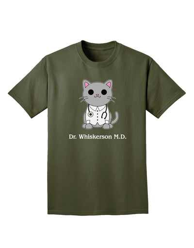 Dr Whiskerson MD - Cute Cat Design Adult Dark T-Shirt by TooLoud-Mens T-Shirt-TooLoud-Military-Green-Small-Davson Sales