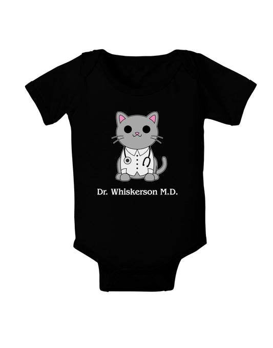 Dr Whiskerson MD - Cute Cat Design Baby Romper Bodysuit Dark by TooLoud-Baby Romper-TooLoud-Black-06-Months-Davson Sales