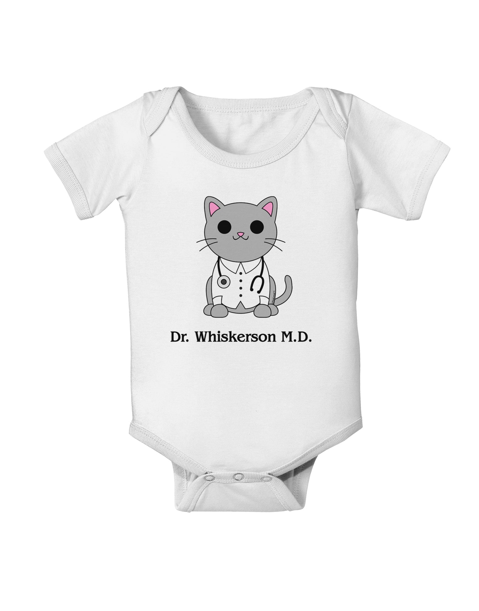 Dr Whiskerson MD - Cute Cat Design Baby Romper Bodysuit by TooLoud-Baby Romper-TooLoud-White-06-Months-Davson Sales