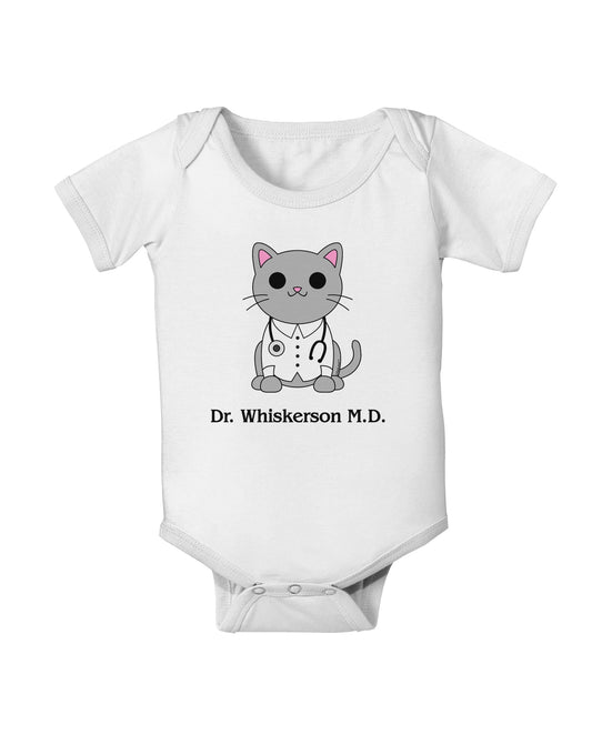 Dr Whiskerson MD - Cute Cat Design Baby Romper Bodysuit by TooLoud-Baby Romper-TooLoud-White-06-Months-Davson Sales