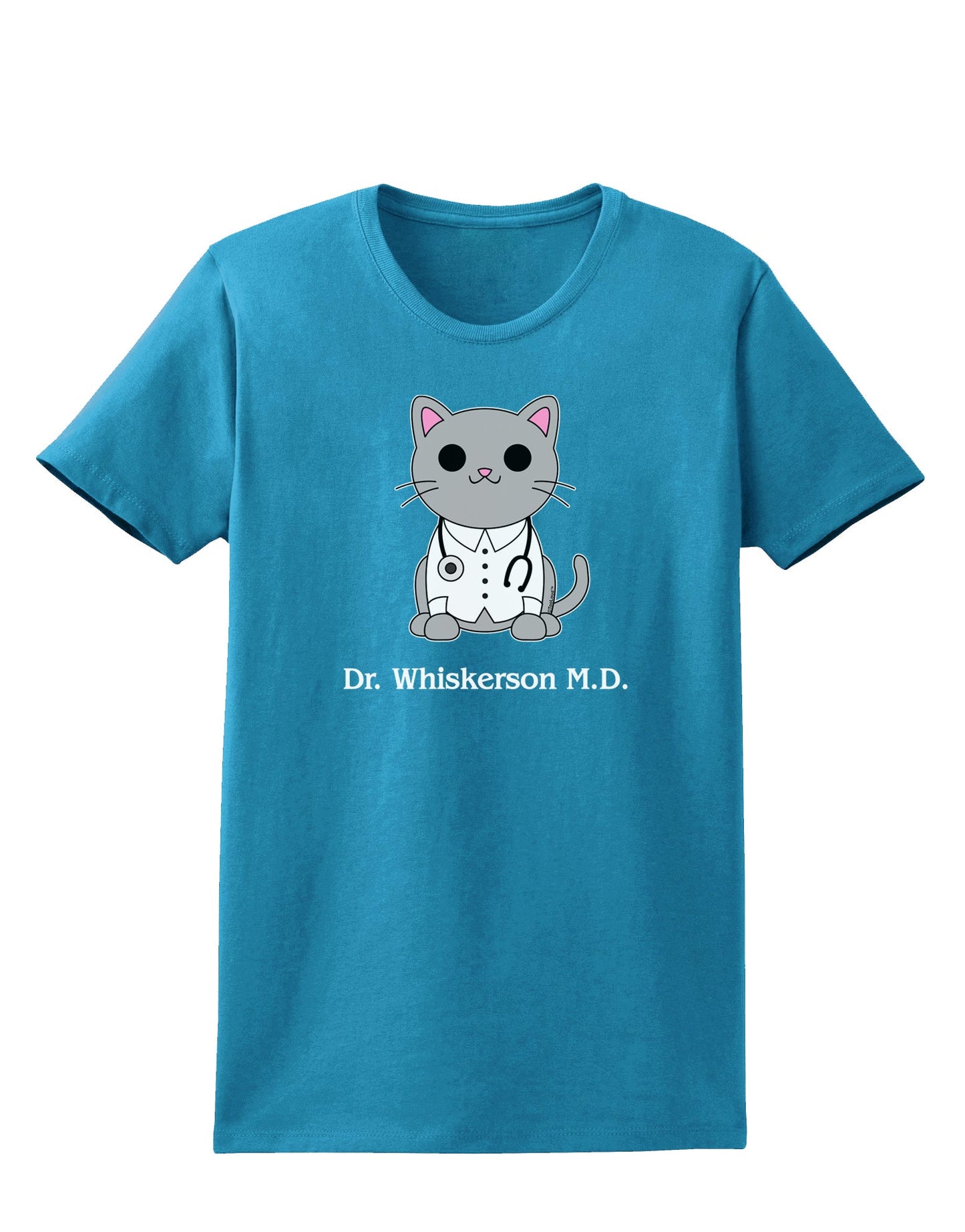 Dr Whiskerson MD - Cute Cat Design Womens Dark T-Shirt by TooLoud-Womens T-Shirt-TooLoud-Turquoise-X-Small-Davson Sales