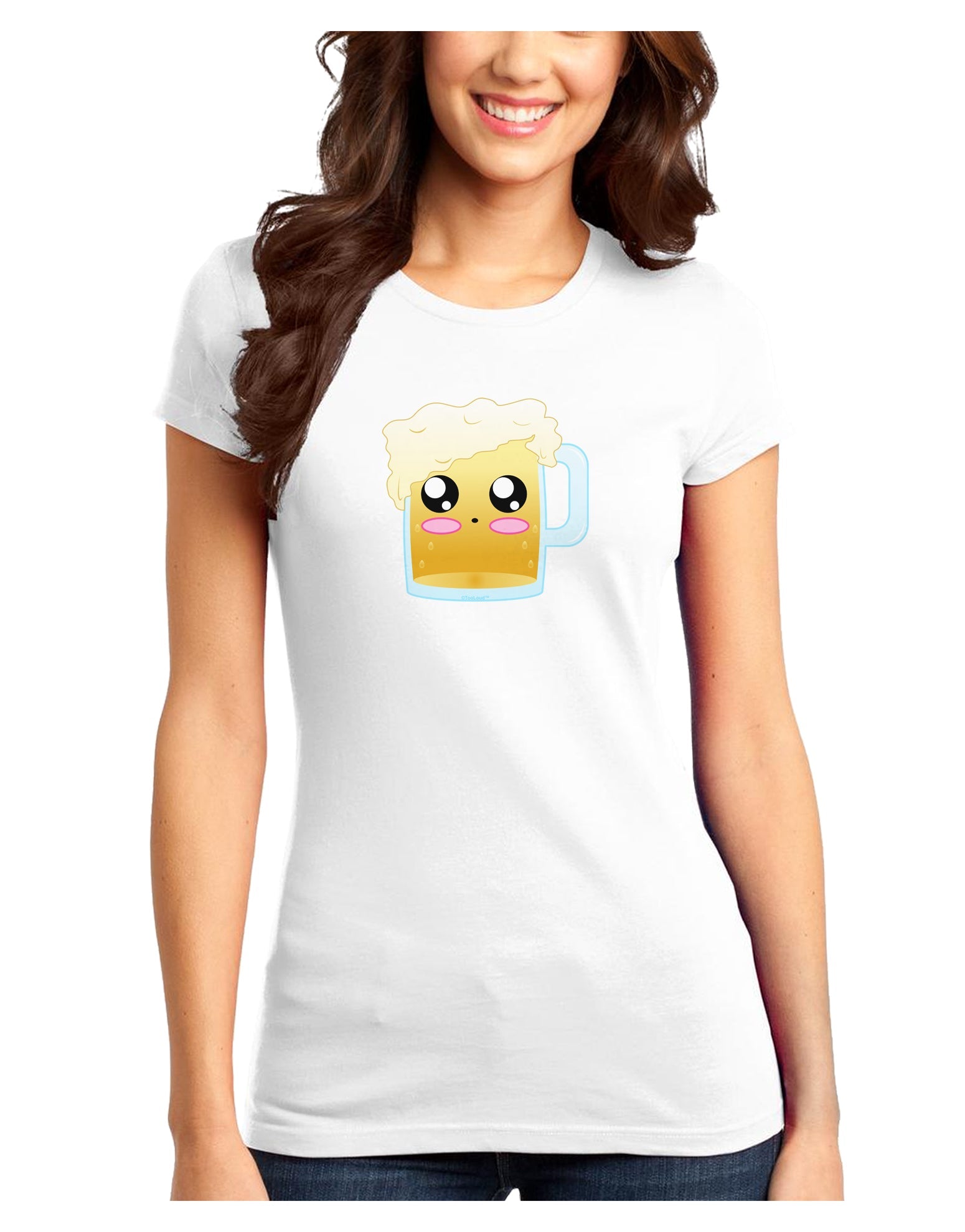 Draft the cute Beer Juniors T-Shirt-Womens Juniors T-Shirt-TooLoud-White-Juniors Fitted XS-Davson Sales