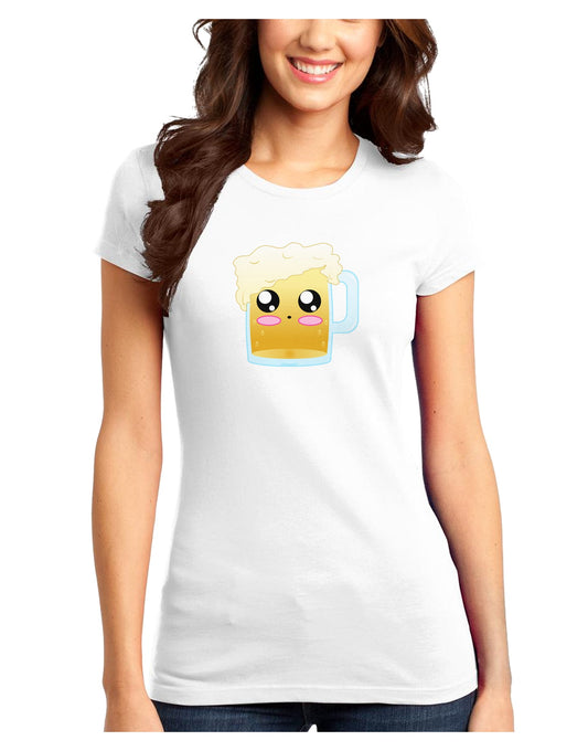 Draft the cute Beer Juniors T-Shirt-Womens Juniors T-Shirt-TooLoud-White-Juniors Fitted XS-Davson Sales