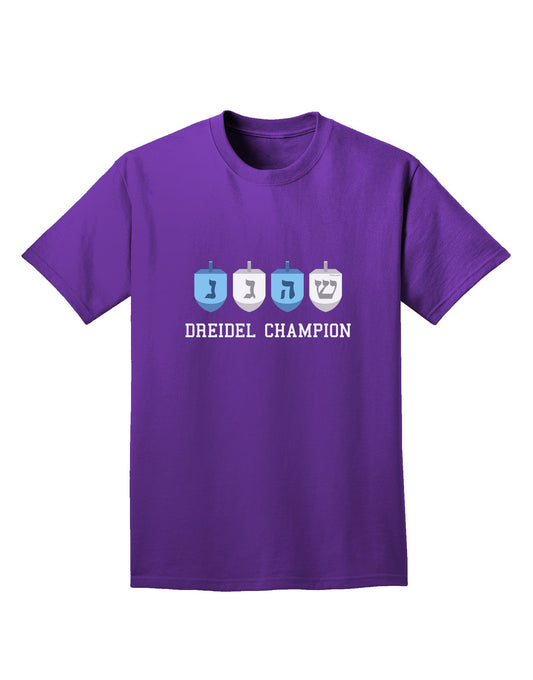 Dreidel Champion Hanukkah Adult Dark T-Shirt-Mens T-Shirt-TooLoud-Purple-Small-Davson Sales