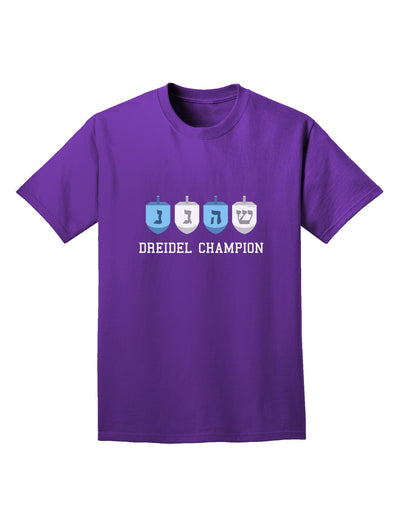 Dreidel Champion Hanukkah Adult Dark T-Shirt-Mens T-Shirt-TooLoud-Purple-Small-Davson Sales