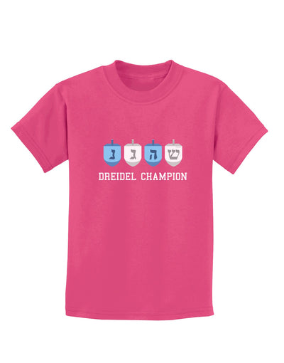 Dreidel Champion Hanukkah Childrens Dark T-Shirt-Childrens T-Shirt-TooLoud-Sangria-X-Small-Davson Sales