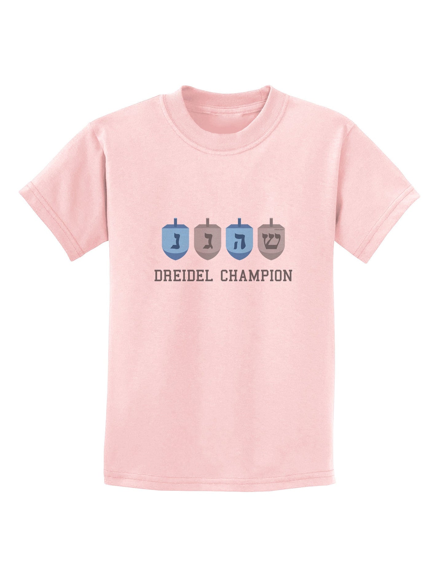 Dreidel Champion Hanukkah Childrens T-Shirt-Childrens T-Shirt-TooLoud-PalePink-X-Small-Davson Sales