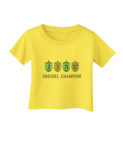 Dreidel Champion Hanukkah Infant T-Shirt-Infant T-Shirt-TooLoud-Yellow-06-Months-Davson Sales