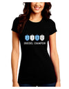 Dreidel Champion Hanukkah Juniors Crew Dark T-Shirt-T-Shirts Juniors Tops-TooLoud-Black-Juniors Fitted Small-Davson Sales