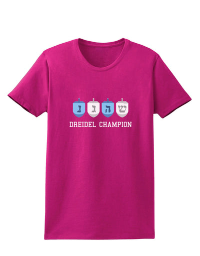 Dreidel Champion Hanukkah Womens Dark T-Shirt-TooLoud-Hot-Pink-Small-Davson Sales