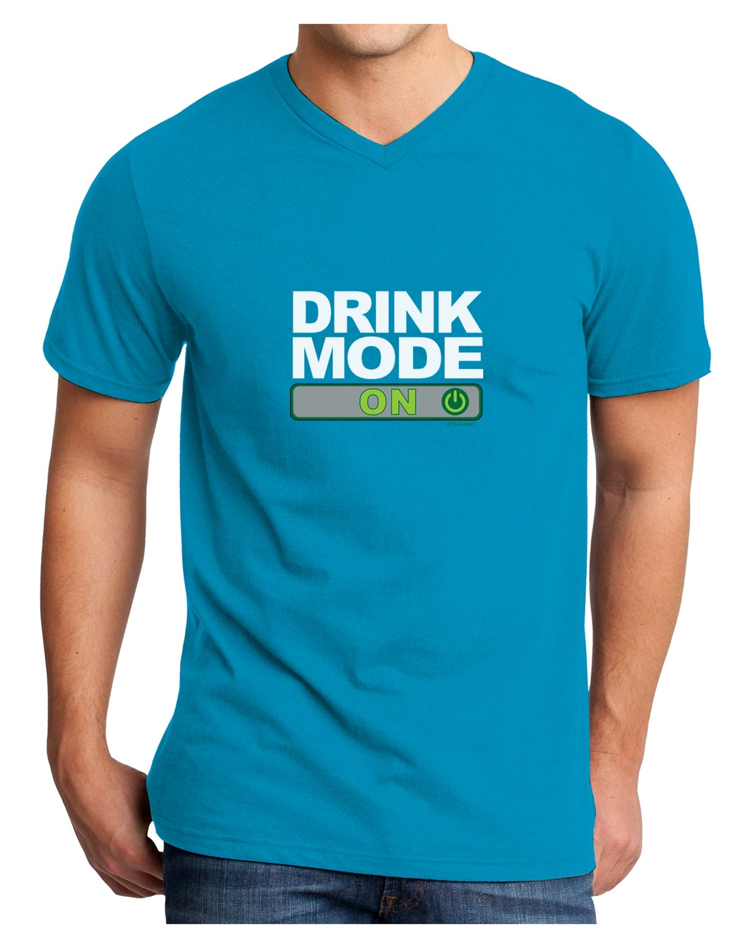 Drink Mode On Adult Dark V-Neck T-Shirt by TooLoud-TooLoud-Turquoise-Small-Davson Sales