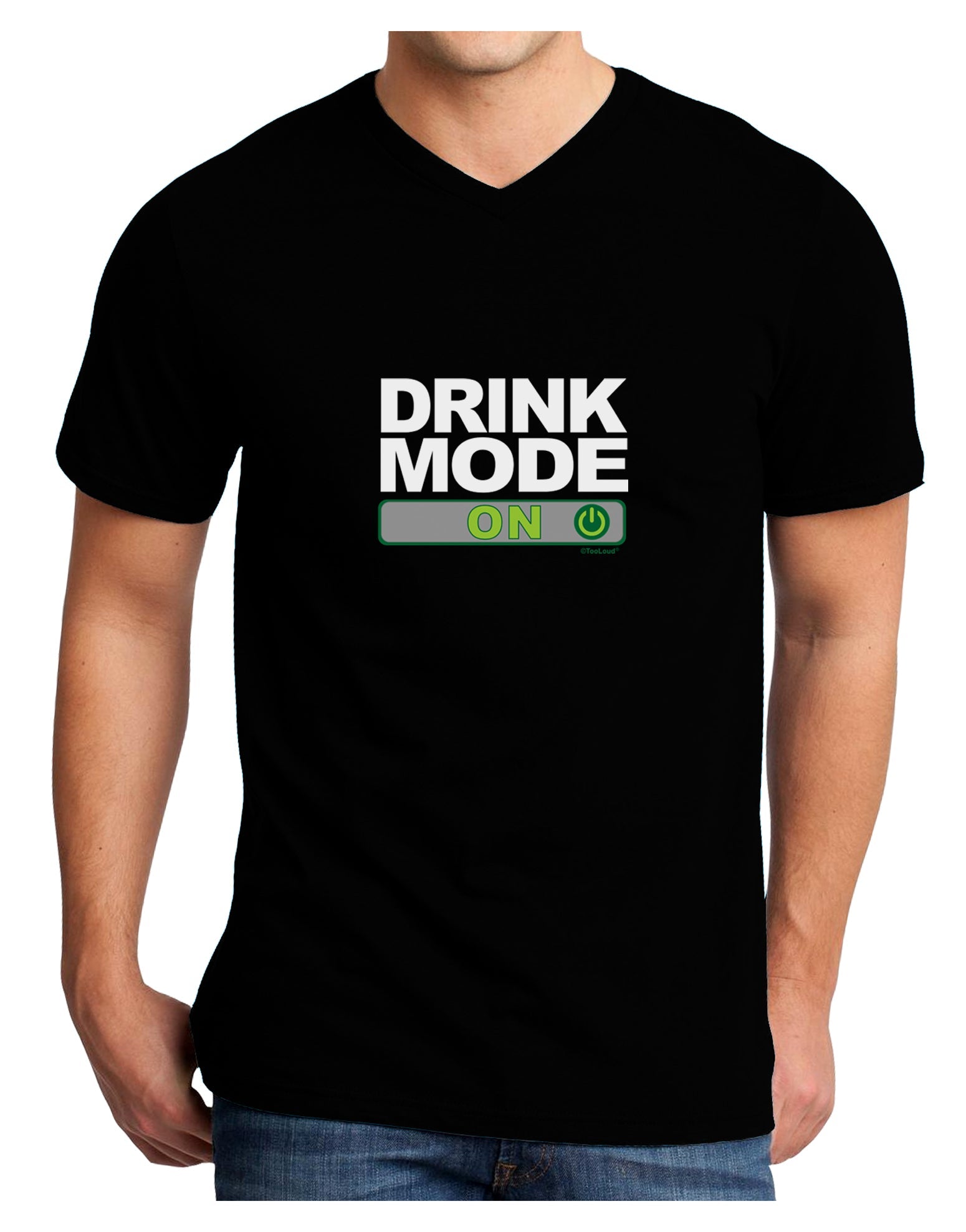 Drink Mode On Adult Dark V-Neck T-Shirt by TooLoud-TooLoud-Black-Small-Davson Sales