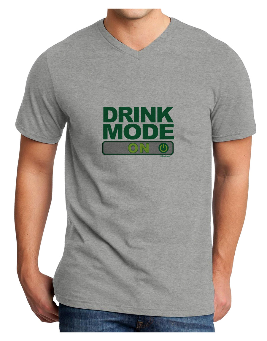 Drink Mode On Adult V-Neck T-shirt by TooLoud-Mens V-Neck T-Shirt-TooLoud-White-Small-Davson Sales