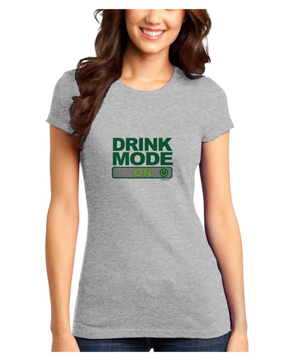 Drink Mode On Juniors Petite T-Shirt by TooLoud-T-Shirts Juniors Tops-TooLoud-Ash-Gray-Juniors Fitted X-Small-Davson Sales