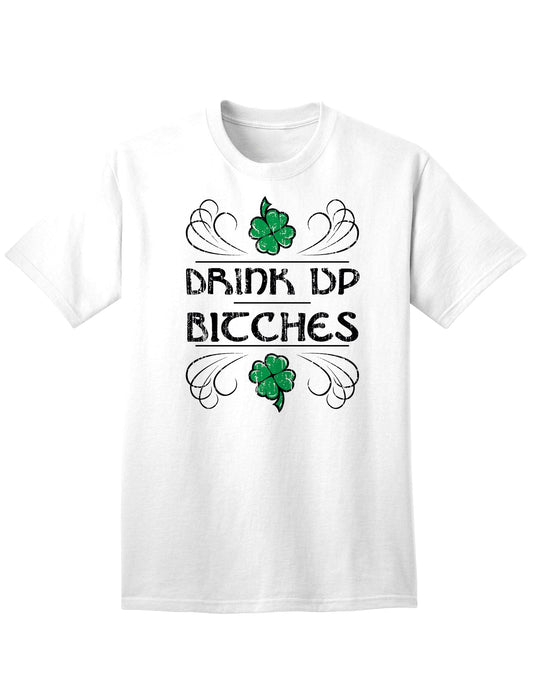 Drink Up Bitches Adult Unisex St Patrick's Day T-Shirt-TooLoud-White-Small-Davson Sales