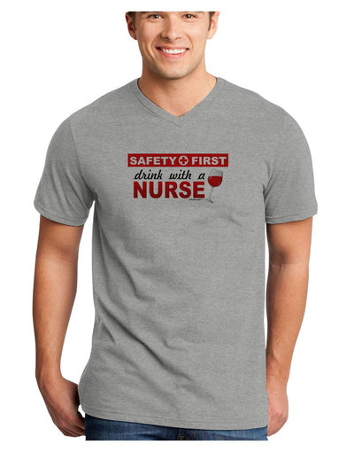 Drink With A Nurse Adult V-Neck T-shirt-Mens V-Neck T-Shirt-TooLoud-HeatherGray-Small-Davson Sales