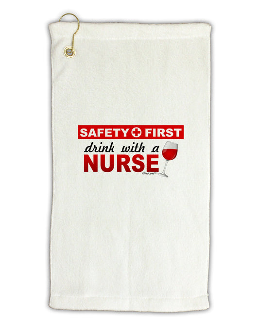 Drink With A Nurse Micro Terry Gromet Golf Towel 16 x 25 inch-Golf Towel-TooLoud-White-Davson Sales