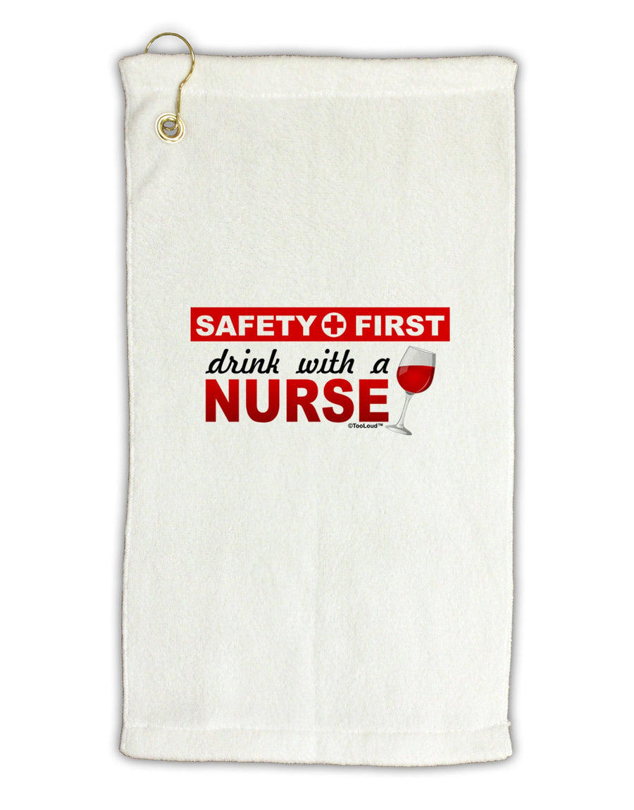 Drink With A Nurse Micro Terry Gromet Golf Towel 16 x 25 inch-Golf Towel-TooLoud-White-Davson Sales