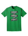 Drink and Drink and Fight Adult Dark T-Shirt-Mens T-Shirt-TooLoud-Kelly-Green-Small-Davson Sales