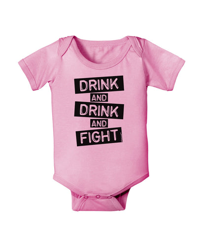 Drink and Drink and Fight Baby Romper Bodysuit-Baby Romper-TooLoud-Pink-06-Months-Davson Sales