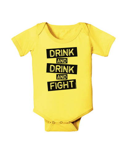 Drink and Drink and Fight Baby Romper Bodysuit-Baby Romper-TooLoud-Yellow-06-Months-Davson Sales