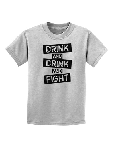 Drink and Drink and Fight Childrens T-Shirt-Childrens T-Shirt-TooLoud-AshGray-X-Small-Davson Sales