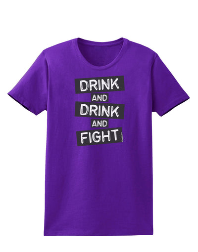 Drink and Drink and Fight Womens Dark T-Shirt-TooLoud-Purple-X-Small-Davson Sales