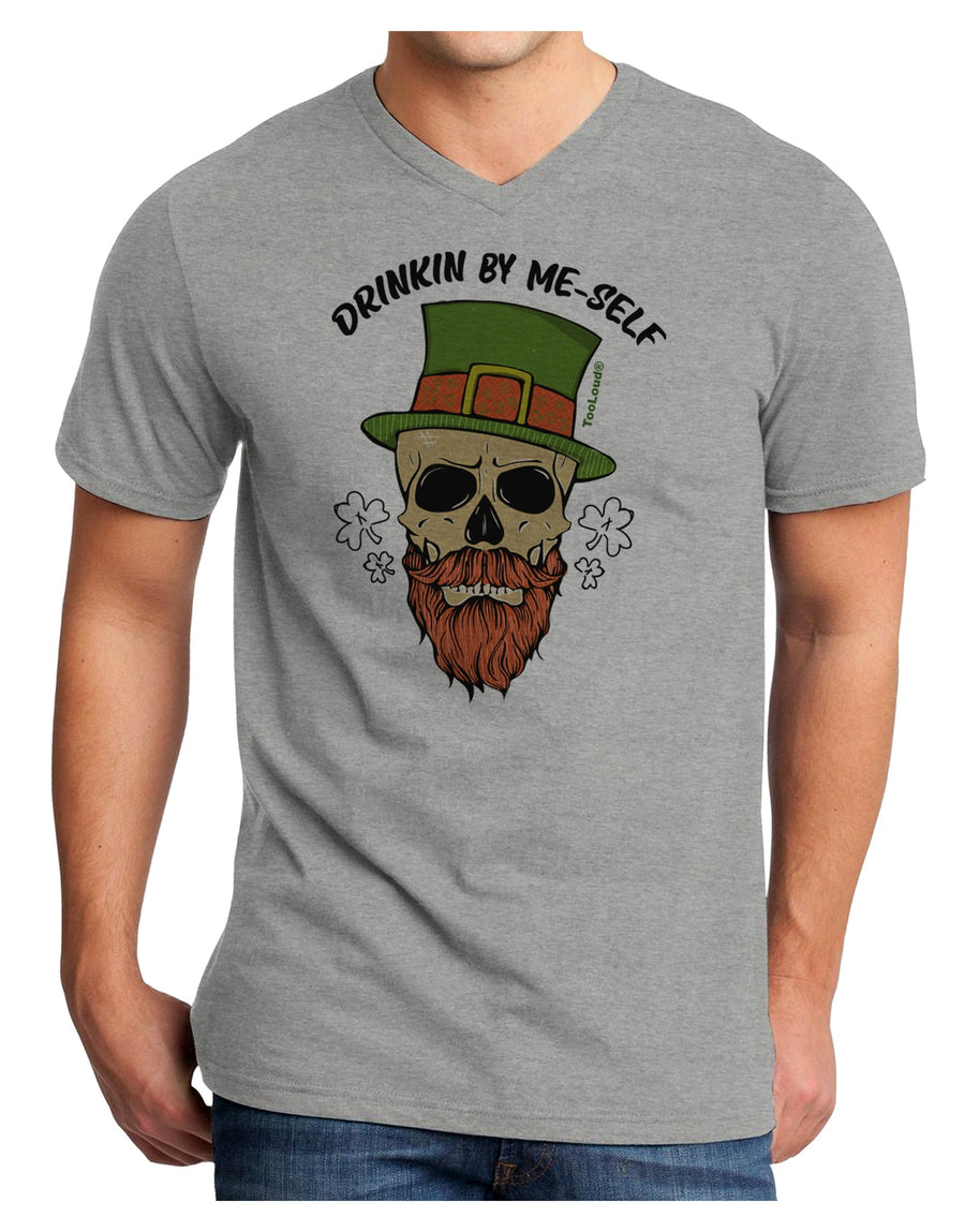 Drinking By Me-Self Adult V-Neck T-shirt White 4XL Tooloud