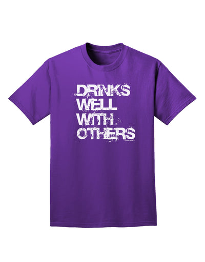 Drinks Well With Others Adult Dark T-Shirt by TooLoud-Mens T-Shirt-TooLoud-Purple-Small-Davson Sales