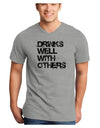 Drinks Well With Others Adult V-Neck T-shirt by TooLoud-Mens V-Neck T-Shirt-TooLoud-HeatherGray-Small-Davson Sales