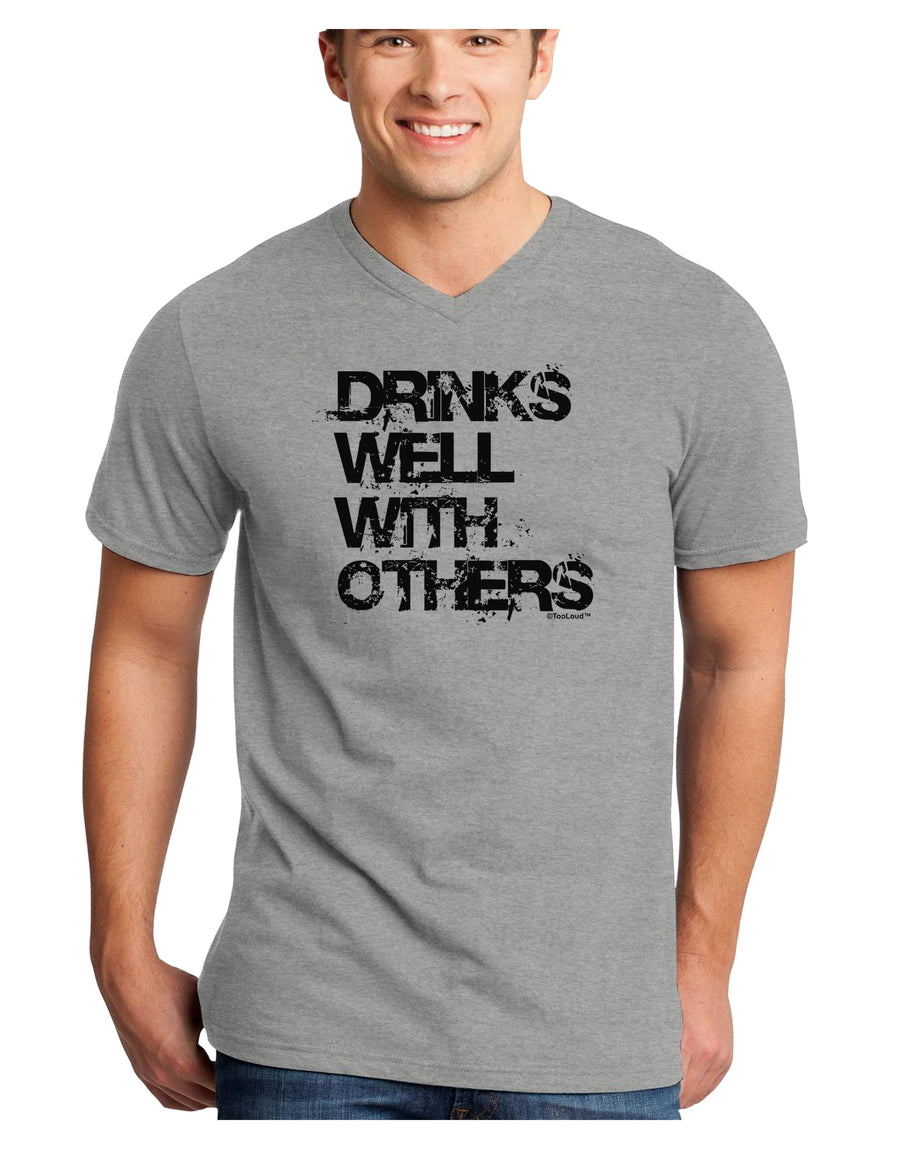 Drinks Well With Others Adult V-Neck T-shirt by TooLoud-Mens V-Neck T-Shirt-TooLoud-White-Small-Davson Sales