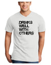 Drinks Well With Others Adult V-Neck T-shirt by TooLoud-Mens V-Neck T-Shirt-TooLoud-White-Small-Davson Sales