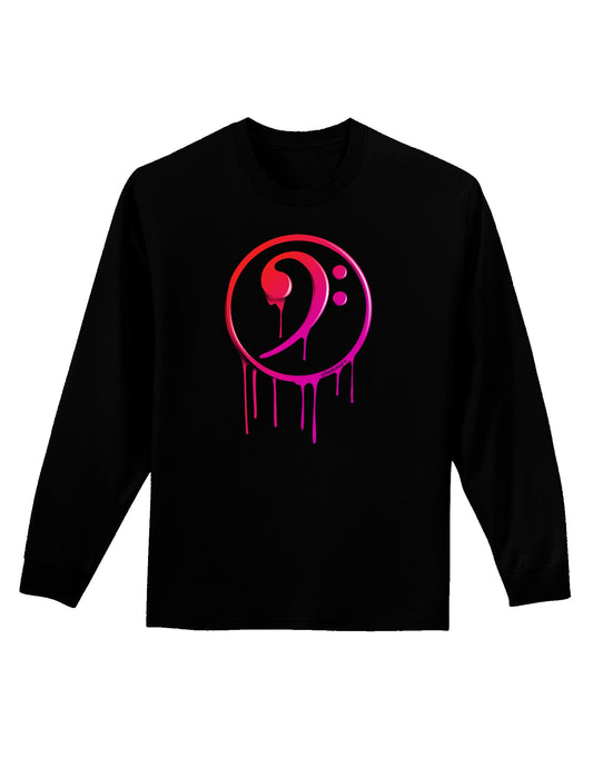 Dripping Bass Symbol Adult Long Sleeve Dark T-Shirt-TooLoud-Black-Small-Davson Sales