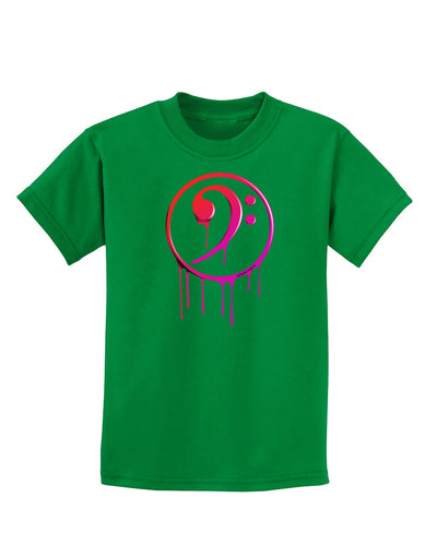 Dripping Bass Symbol Childrens Dark T-Shirt-Childrens T-Shirt-TooLoud-Kelly-Green-X-Small-Davson Sales