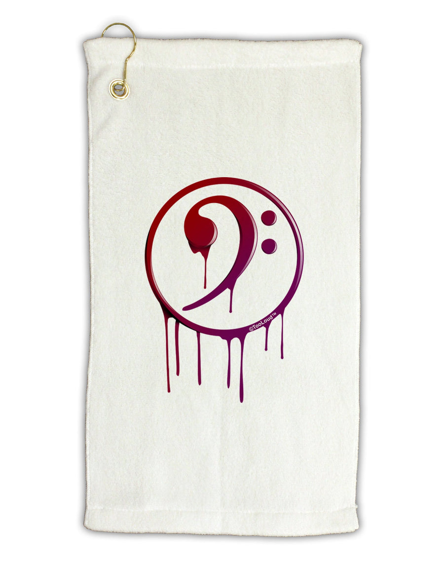 Dripping Bass Symbol Micro Terry Gromet Golf Towel 16 x 25 inch-Golf Towel-TooLoud-White-Davson Sales