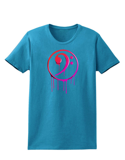 Dripping Bass Symbol Womens Dark T-Shirt-Womens T-Shirt-TooLoud-Turquoise-X-Small-Davson Sales