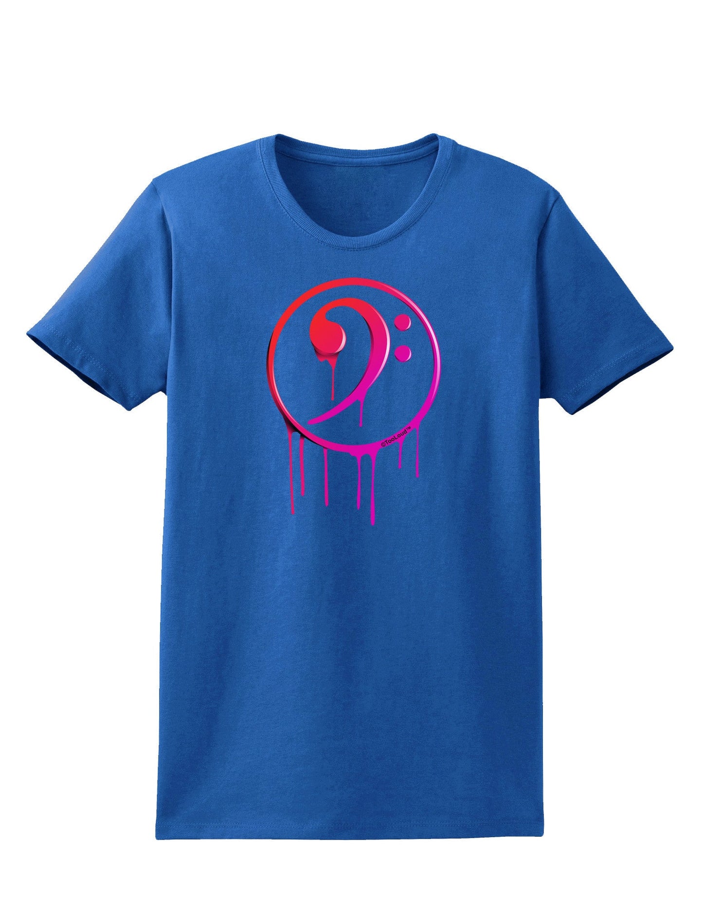 Dripping Bass Symbol Womens Dark T-Shirt-Womens T-Shirt-TooLoud-Royal-Blue-X-Small-Davson Sales
