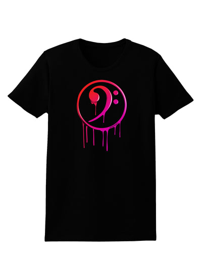 Dripping Bass Symbol Womens Dark T-Shirt-Womens T-Shirt-TooLoud-Black-X-Small-Davson Sales