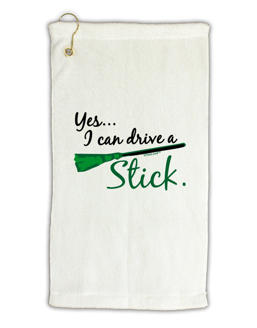 Drive Stick Green Micro Terry Gromet Golf Towel 16 x 25 inch-Golf Towel-TooLoud-White-Davson Sales