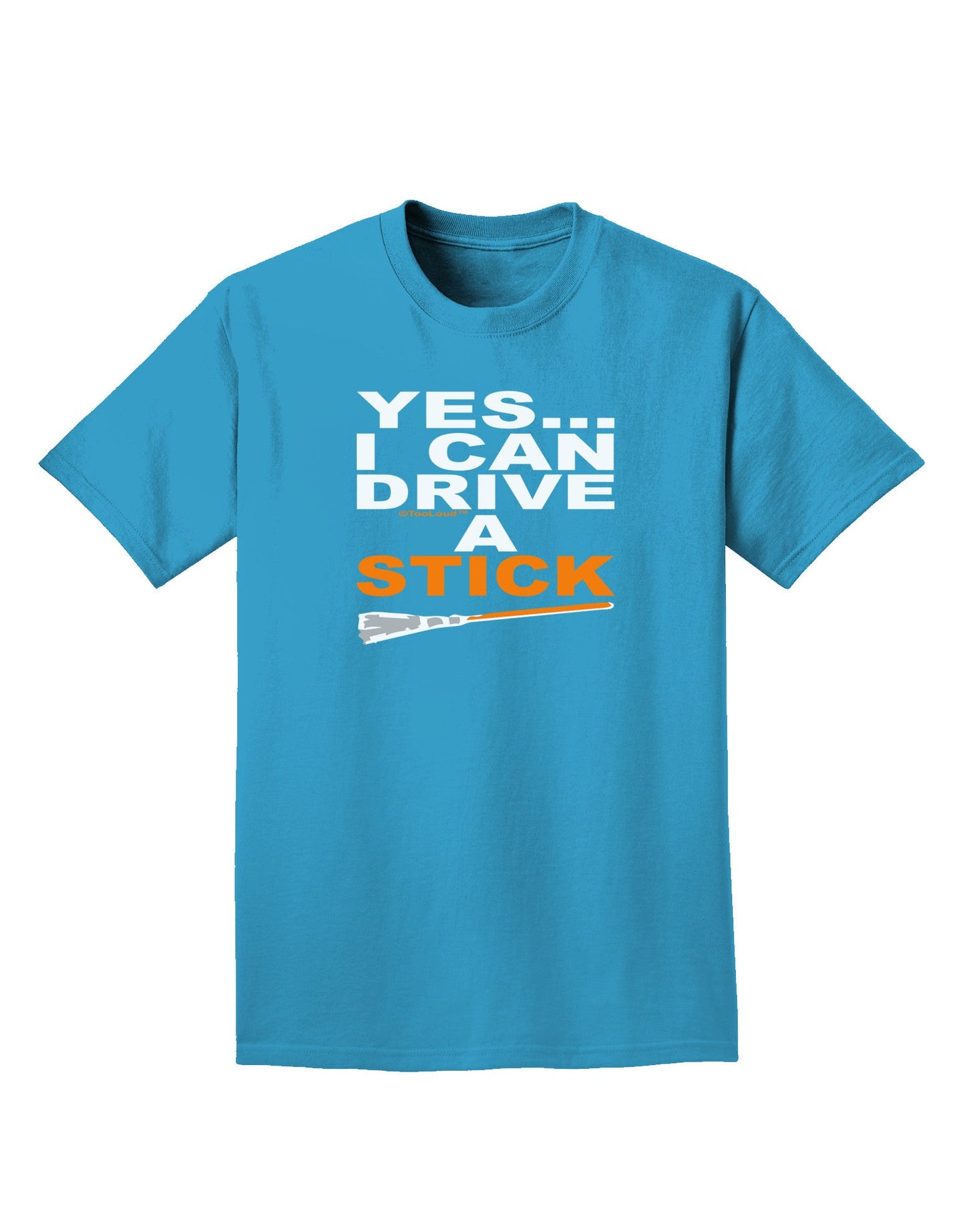 Drive Stick Orange Adult Dark T-Shirt-Mens T-Shirt-TooLoud-Turquoise-Small-Davson Sales