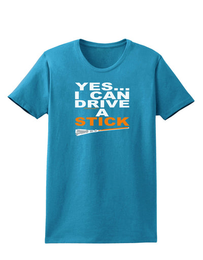 Drive Stick Orange Womens Dark T-Shirt-TooLoud-Turquoise-X-Small-Davson Sales